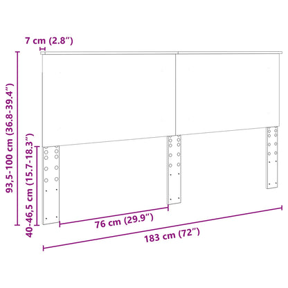 vidaXL Tête de lit noir aspect chêne 180 cm bois d'ingénierie