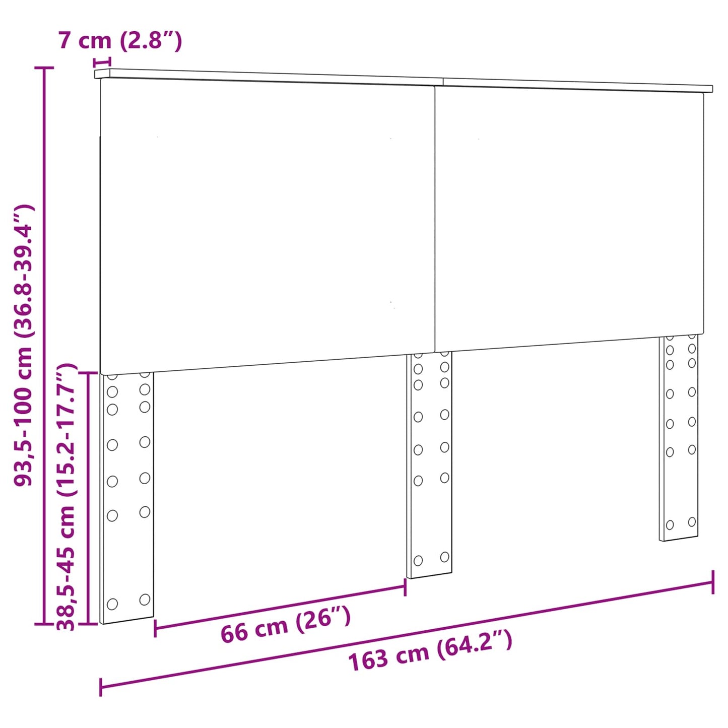 Kopfteil Weiß 160 cm Holzwerkstoff