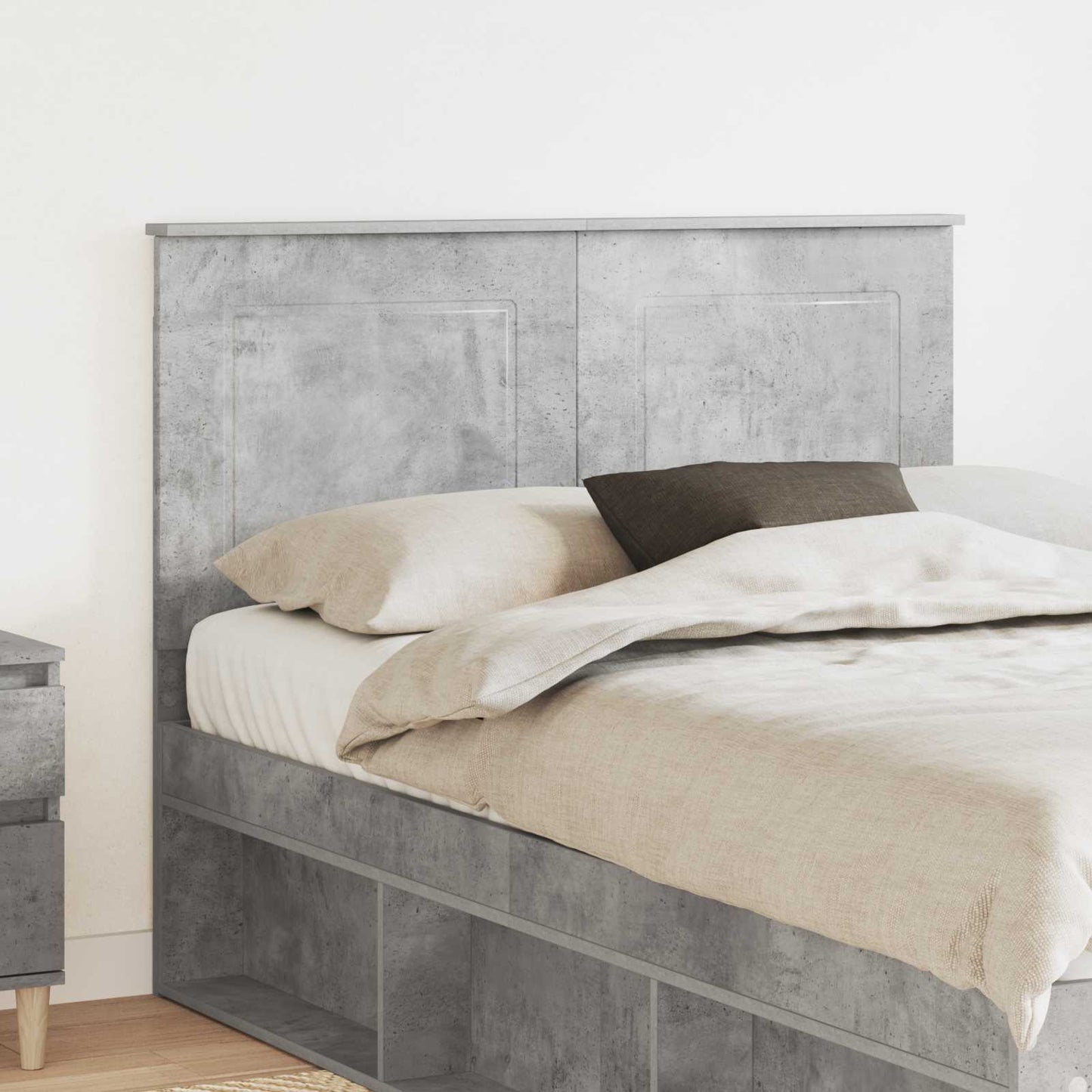 vidaXL Kopfteil Beton Grau 120 cm Holzwerkstoff