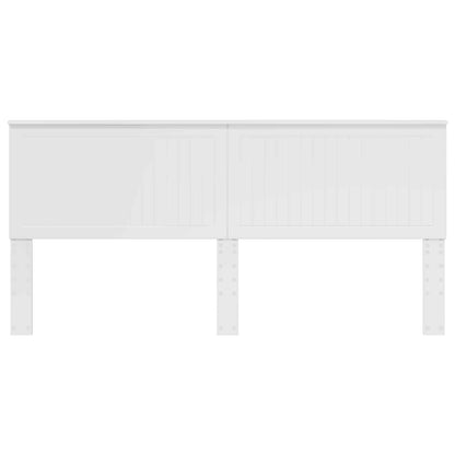 Kopfteil mit Kopfteil Glänzend Weiß 200 cm Holzwerkstoff