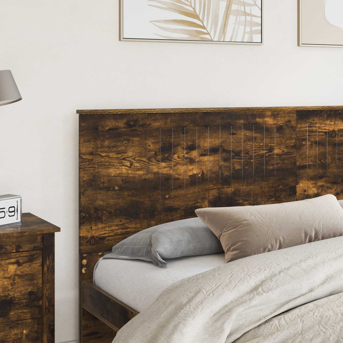 vidaXL Kopfteil mit Kopfteil Geräucherte Eiche 200 cm Holzwerkstoff