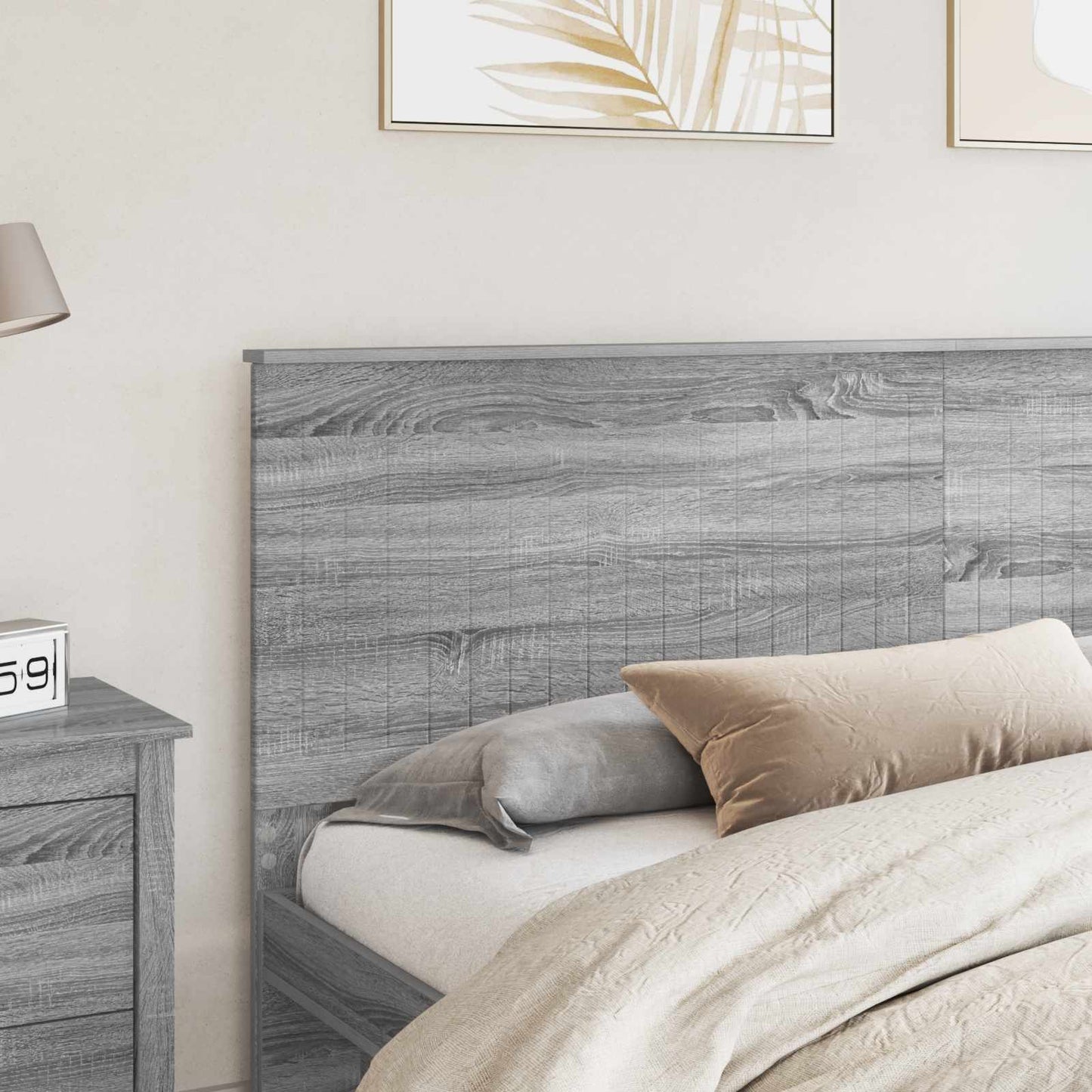 vidaXL Kopfteil mit Kopfteil Graues Sonoma 200 cm Holzwerkstoff
