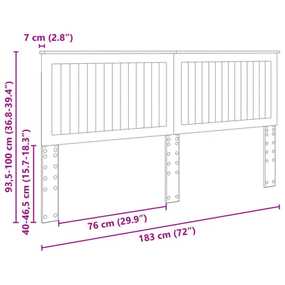 vidaXL Kopfteil mit Kopfteil Weiß 180 cm Holzwerkstoff