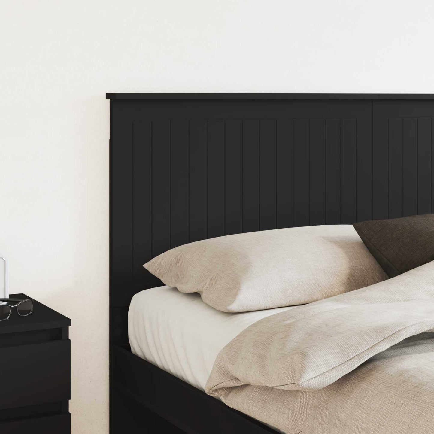 vidaXL Kopfteil mit Kopfteil Schwarz Eichen-Optik 160 cm Holzwerkstoff