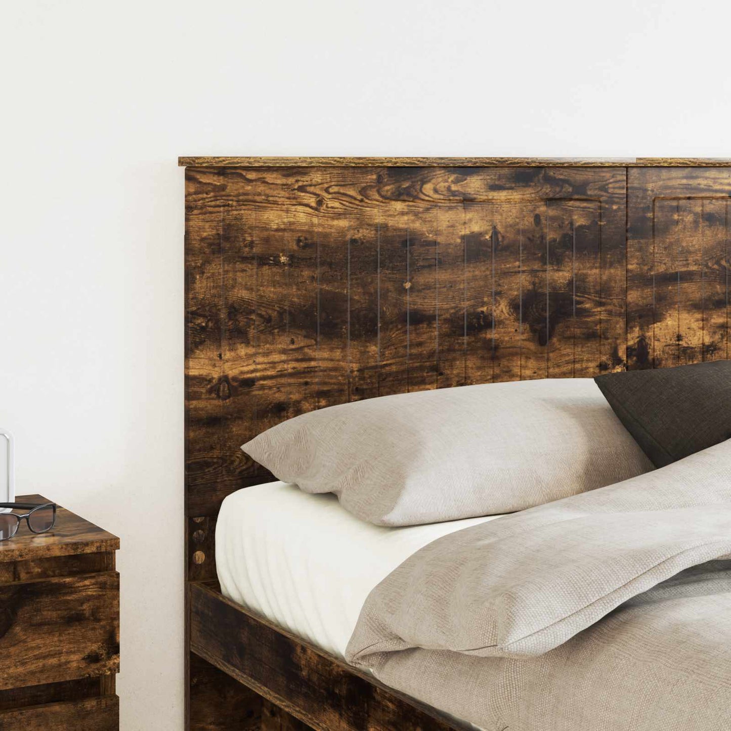 Kopfteil mit Kopfteil Geräucherte Eiche 160 cm Holzwerkstoff