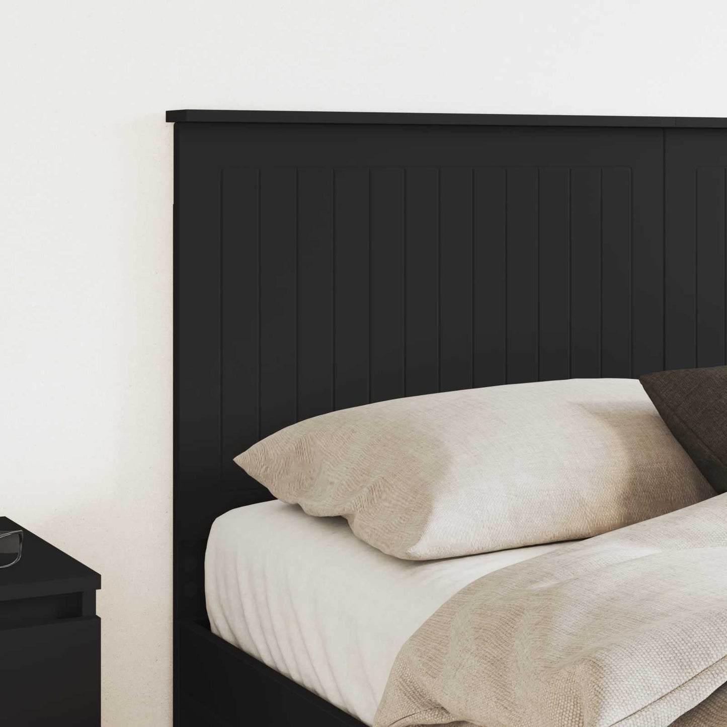 vidaXL Kopfteil mit Kopfteil Schwarz Eichen-Optik 150 cm Holzwerkstoff