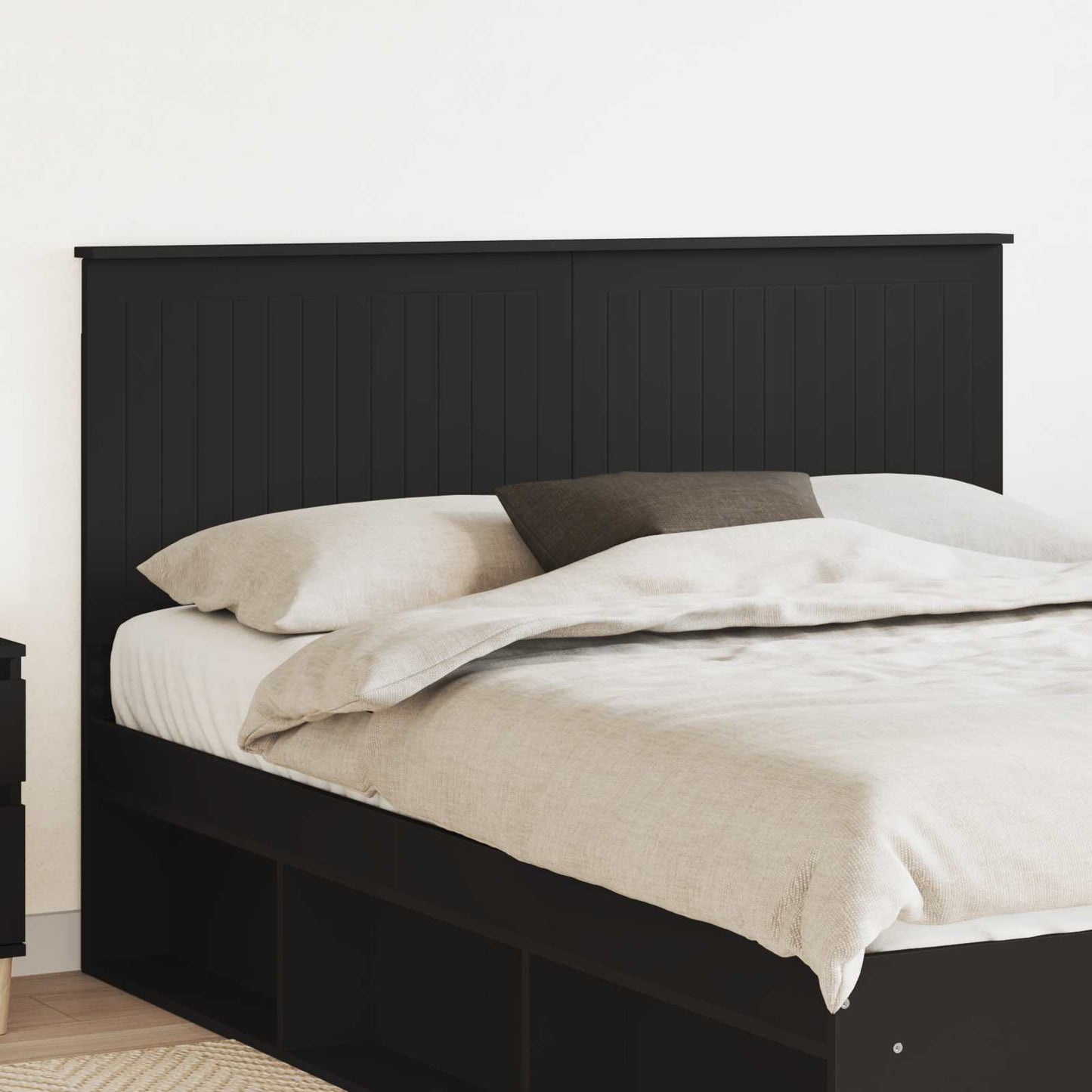 vidaXL Kopfteil mit Kopfteil Schwarz Eichen-Optik 150 cm Holzwerkstoff