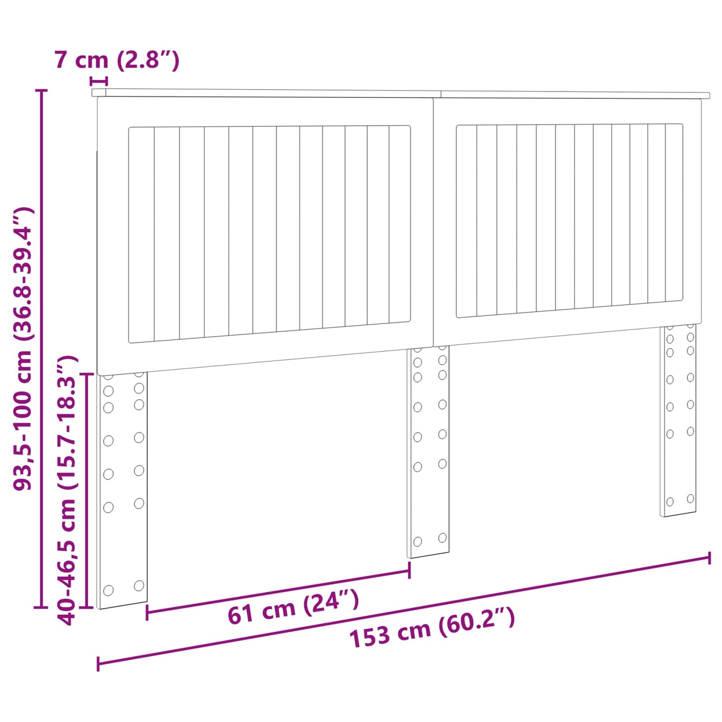 Kopfteil mit Kopfteil Glänzend Weiß 150 cm Holzwerkstoff