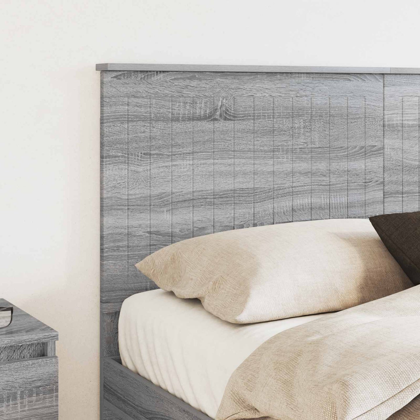 vidaXL Kopfteil mit Kopfteil Graues Sonoma 150 cm Holzwerkstoff