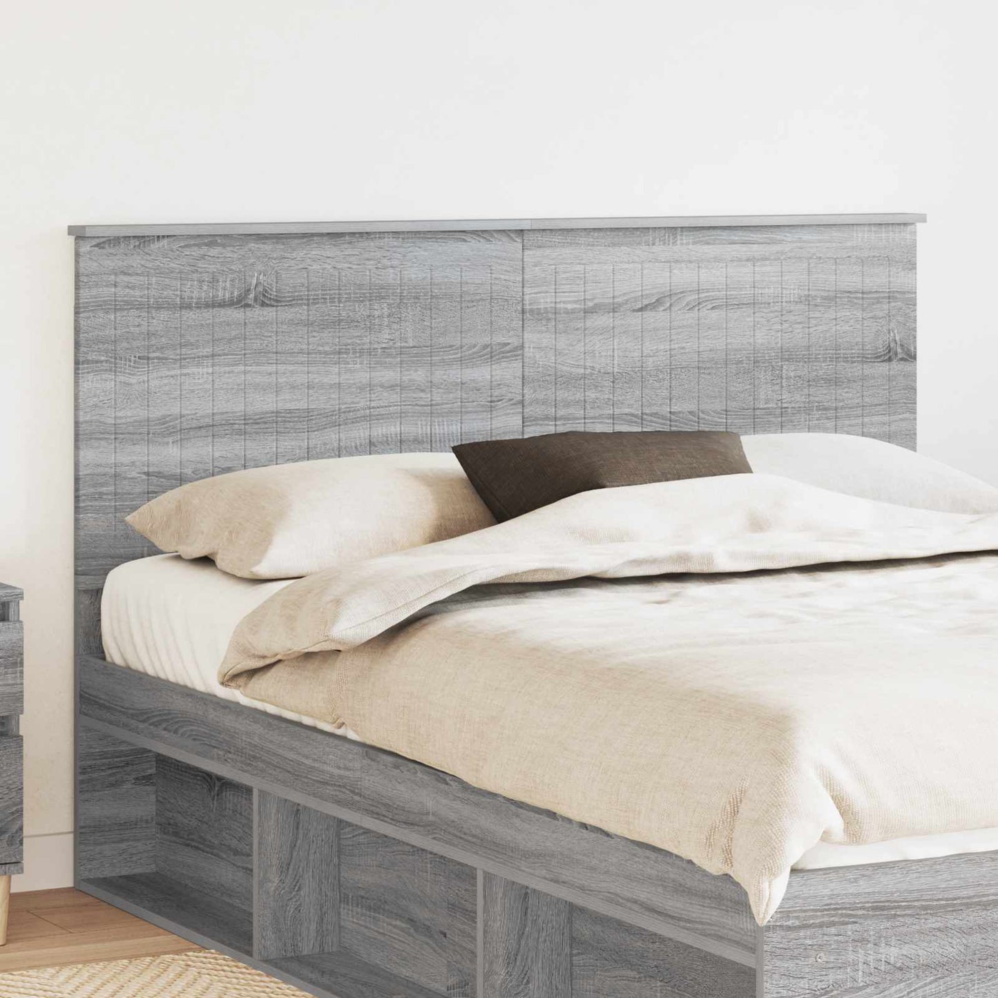 vidaXL Kopfteil mit Kopfteil Graues Sonoma 150 cm Holzwerkstoff