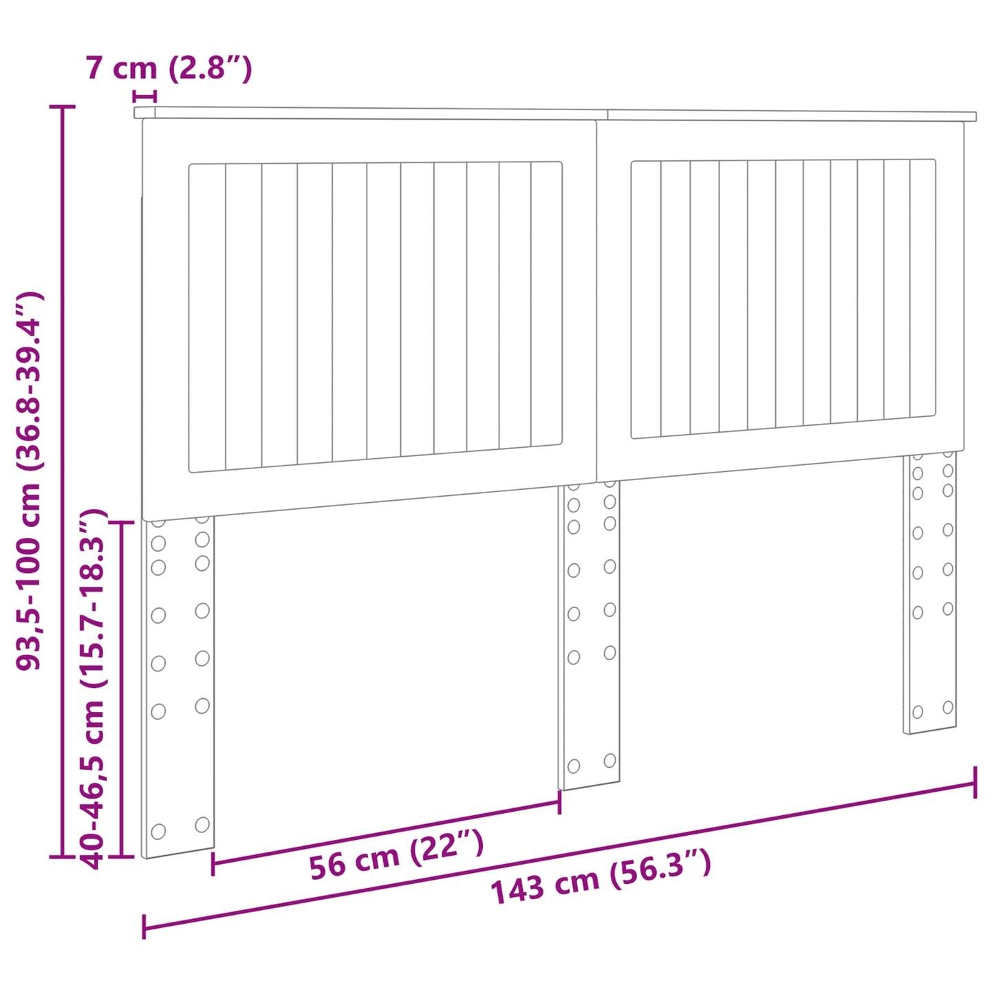 Kopfteil mit Kopfteil Sonoma-Eiche 140 cm Holzwerkstoff
