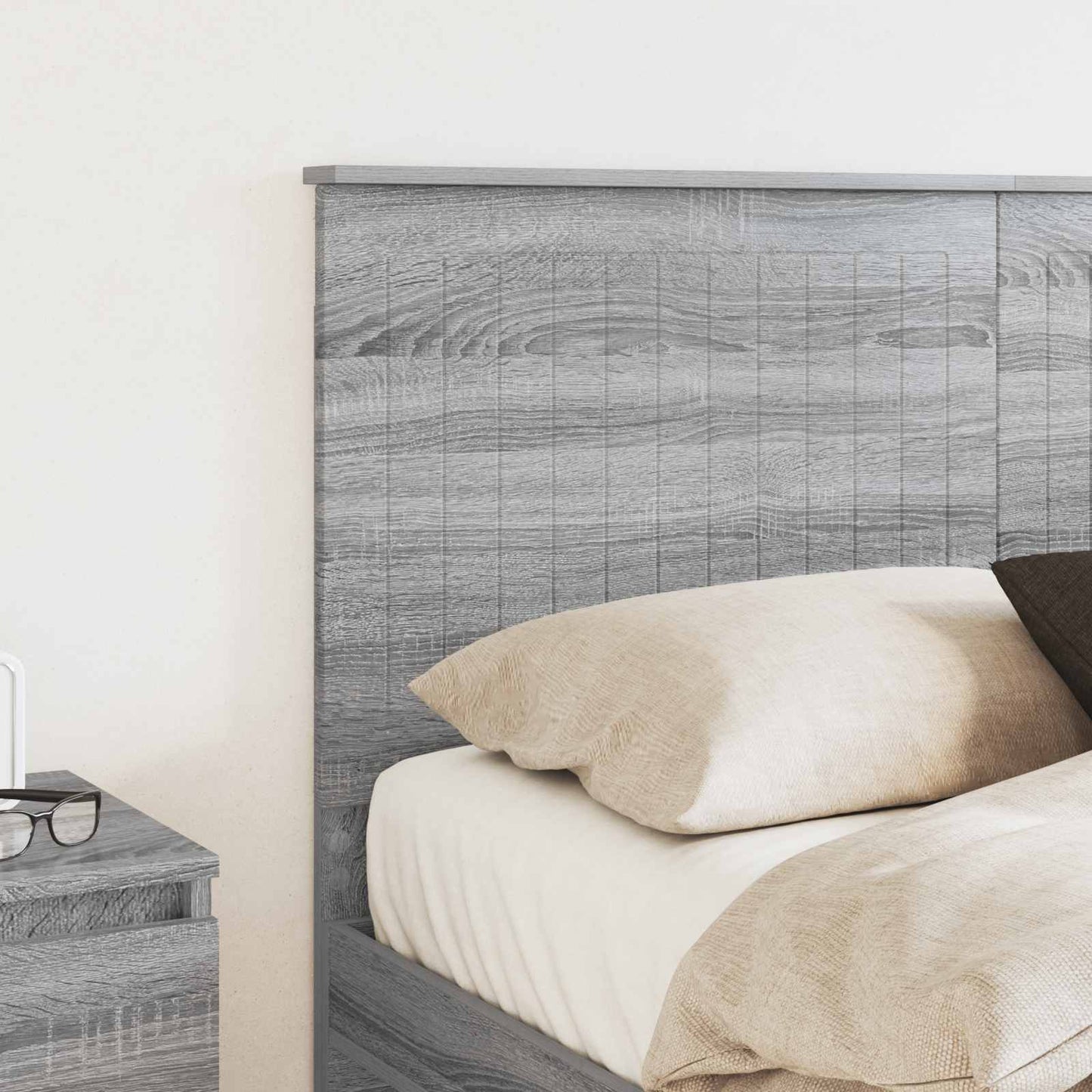 vidaXL Kopfteil mit Kopfteil Graues Sonoma 140 cm Holzwerkstoff