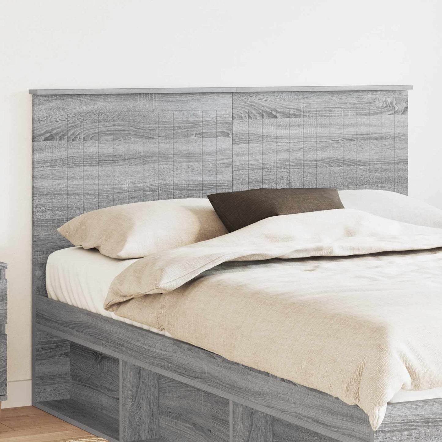 vidaXL Kopfteil mit Kopfteil Graues Sonoma 140 cm Holzwerkstoff