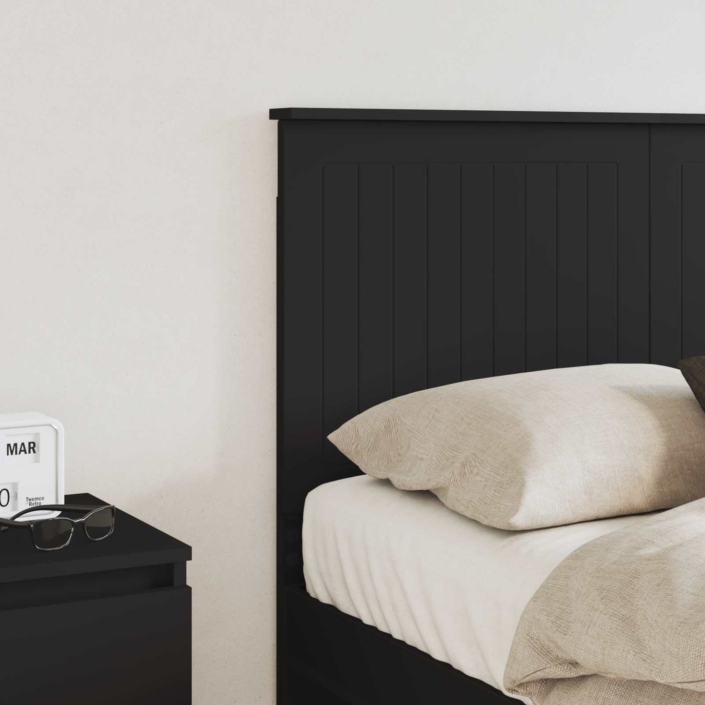 vidaXL Kopfteil mit Kopfteil Schwarz Eichen-Optik 135 cm Holzwerkstoff
