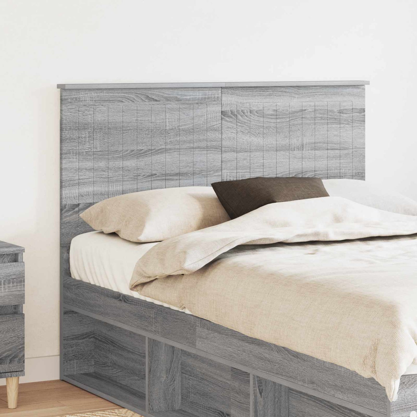 vidaXL Kopfteil mit Kopfteil Graues Sonoma 135 cm Holzwerkstoff