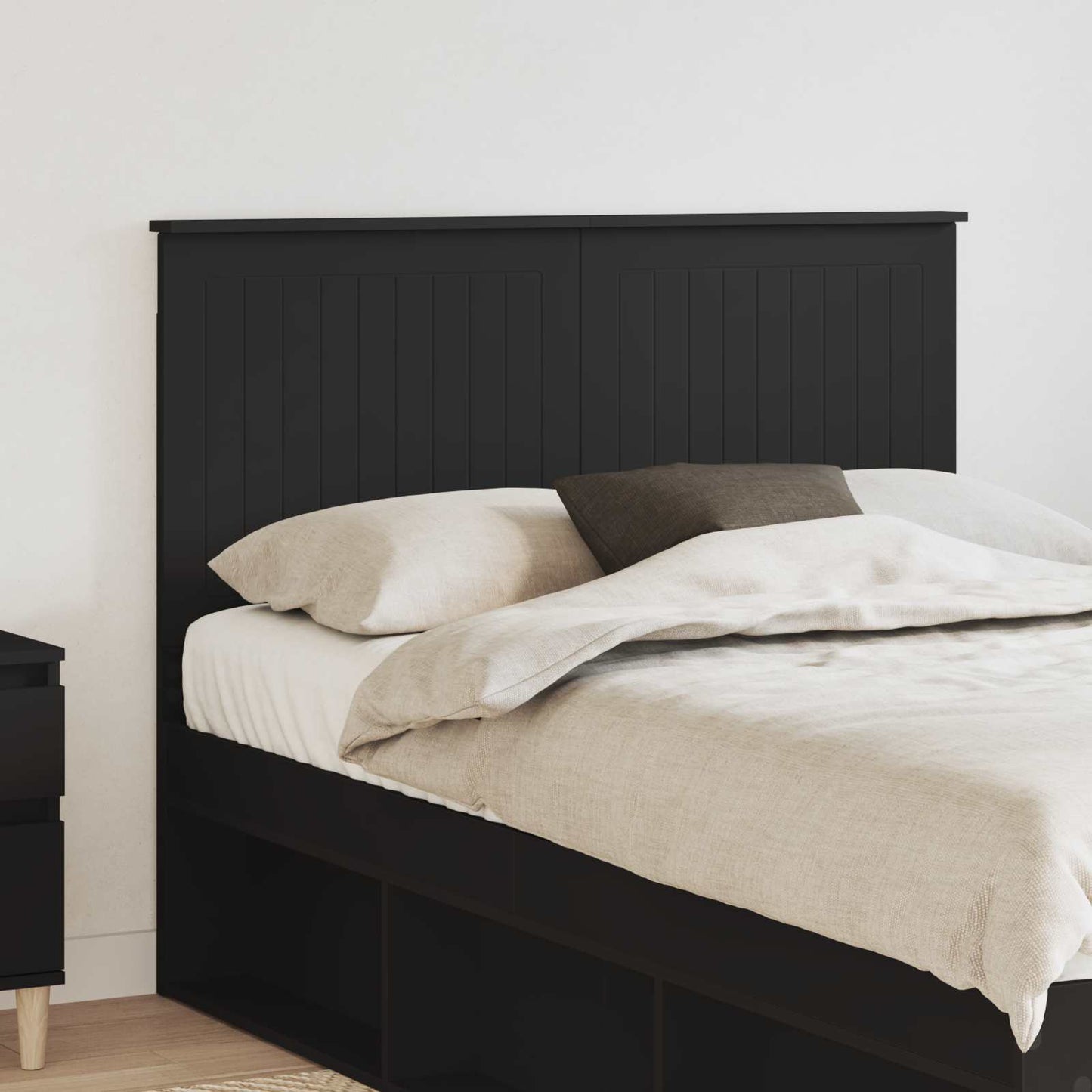 vidaXL Kopfteil mit Kopfteil Schwarz Eichen-Optik 120 cm Holzwerkstoff