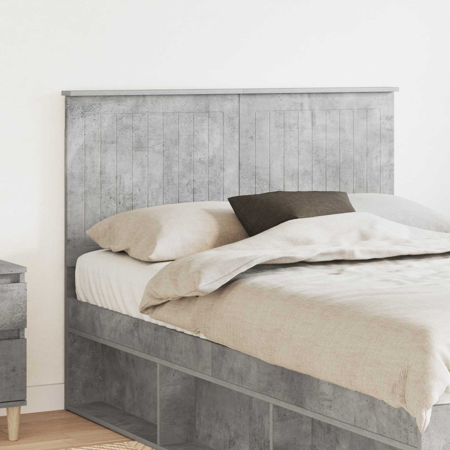 vidaXL Kopfteil mit Kopfteil Beton Grau 120 cm Holzwerkstoff