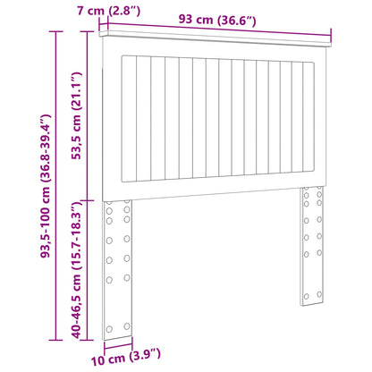 Kopfteil mit Kopfteil Schwarz Eichen-Optik 90 cm Holzwerkstoff