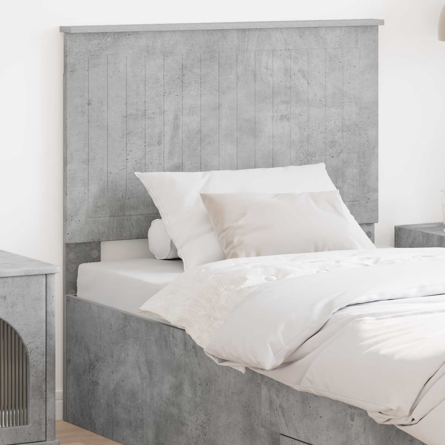 vidaXL Kopfteil mit Kopfteil Beton Grau 90 cm Holzwerkstoff