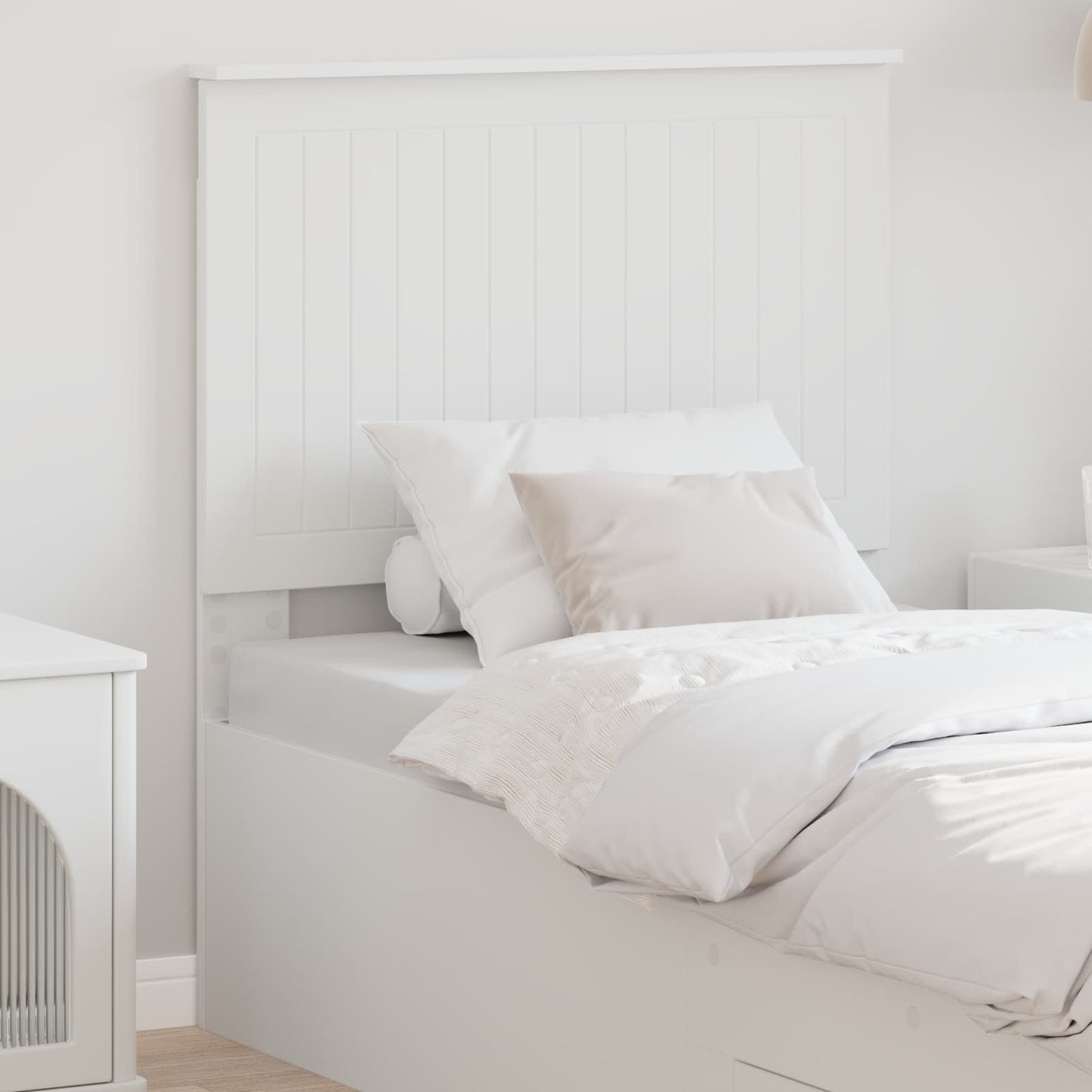 vidaXL Tête de lit avec lattes Blanc 80 cm Bois d'ingénierie