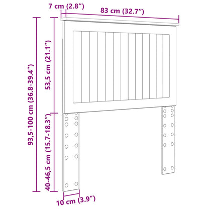 Kopfteil mit Kopfteil Schwarz Eichen-Optik 80 cm Holzwerkstoff