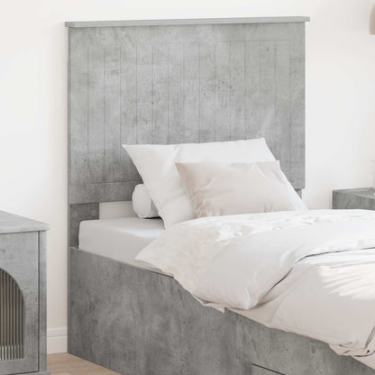 vidaXL Tête de lit avec tête de lit Gris béton 80 cm Matériau à base de bois