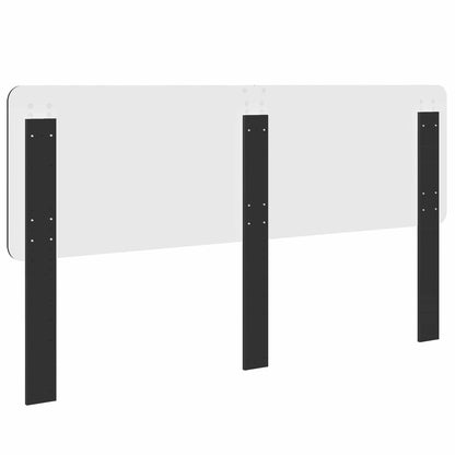 Kopfteil Schwarz Eichen-Optik 200 cm Holzwerkstoff