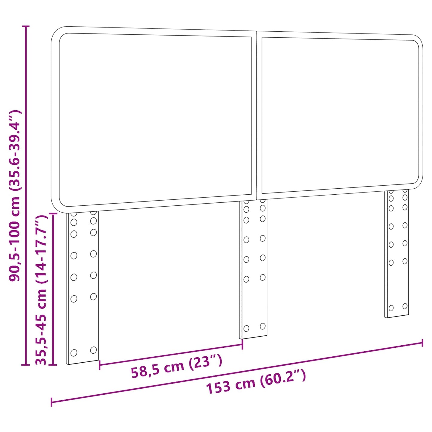Kopfteil Artisan-Eiche 150 cm Holzwerkstoff