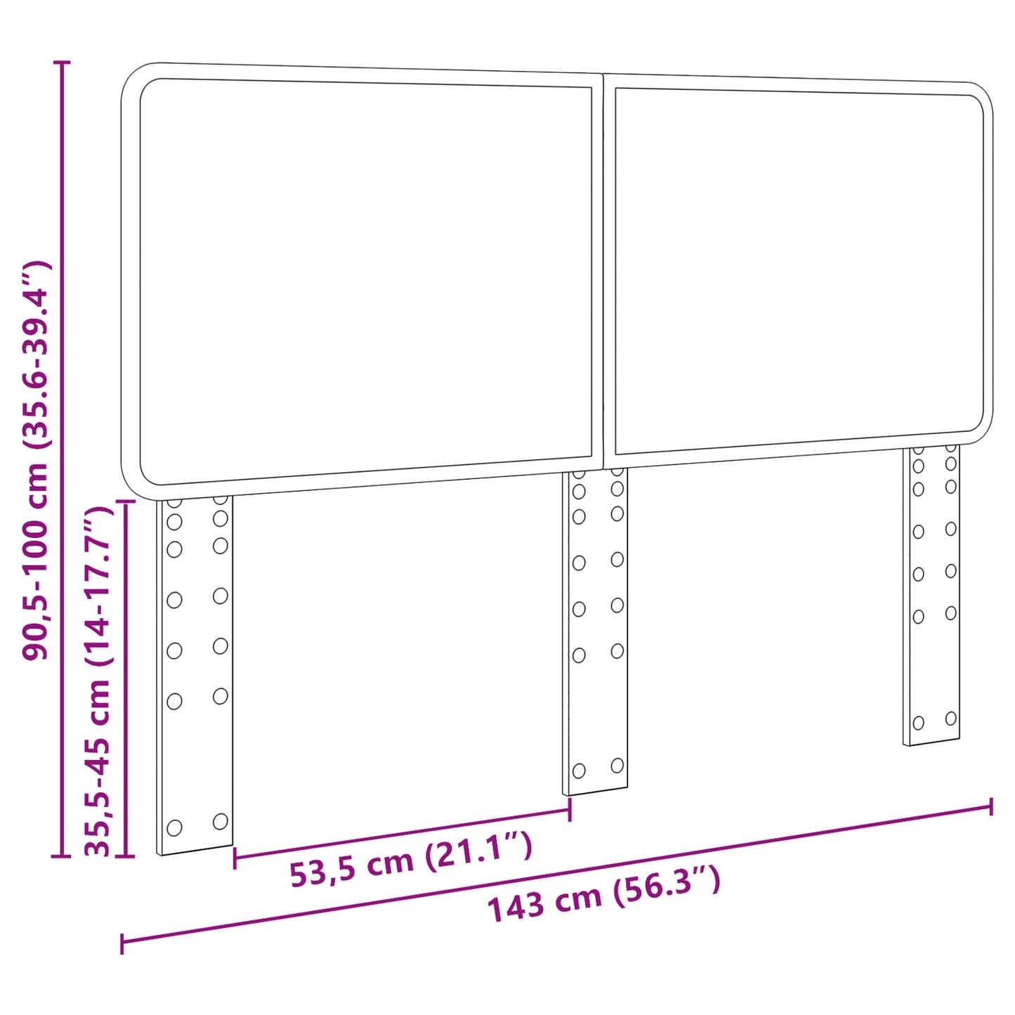 Kopfteil Graues Sonoma 140 cm Holzwerkstoff