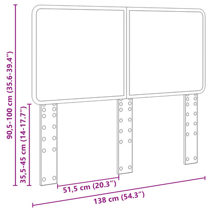 vidaXL Kopfteil Schwarz Eichen-Optik 135 cm Holzwerkstoff
