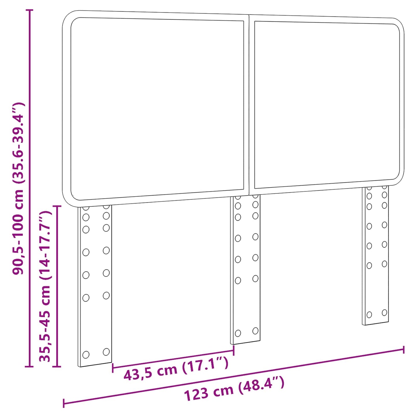 vidaXL Kopfteil Braun Eichen-Optik 120 cm Holzwerkstoff