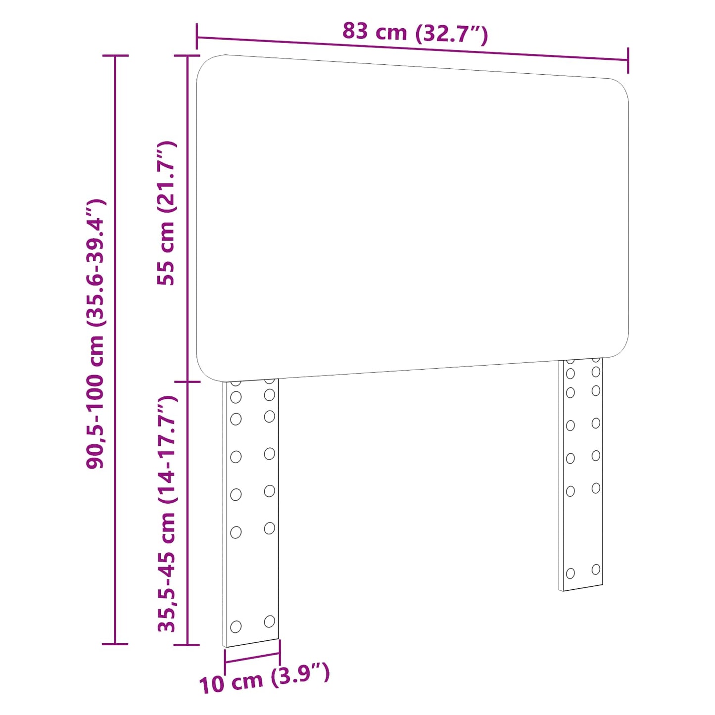 vidaXL Kopfteil Sonoma-Eiche 80 cm Holzwerkstoff