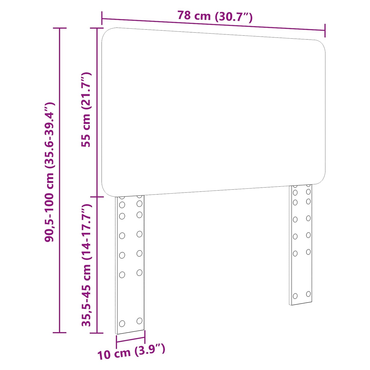 Kopfteil Glänzend Weiß 75 cm Holzwerkstoff