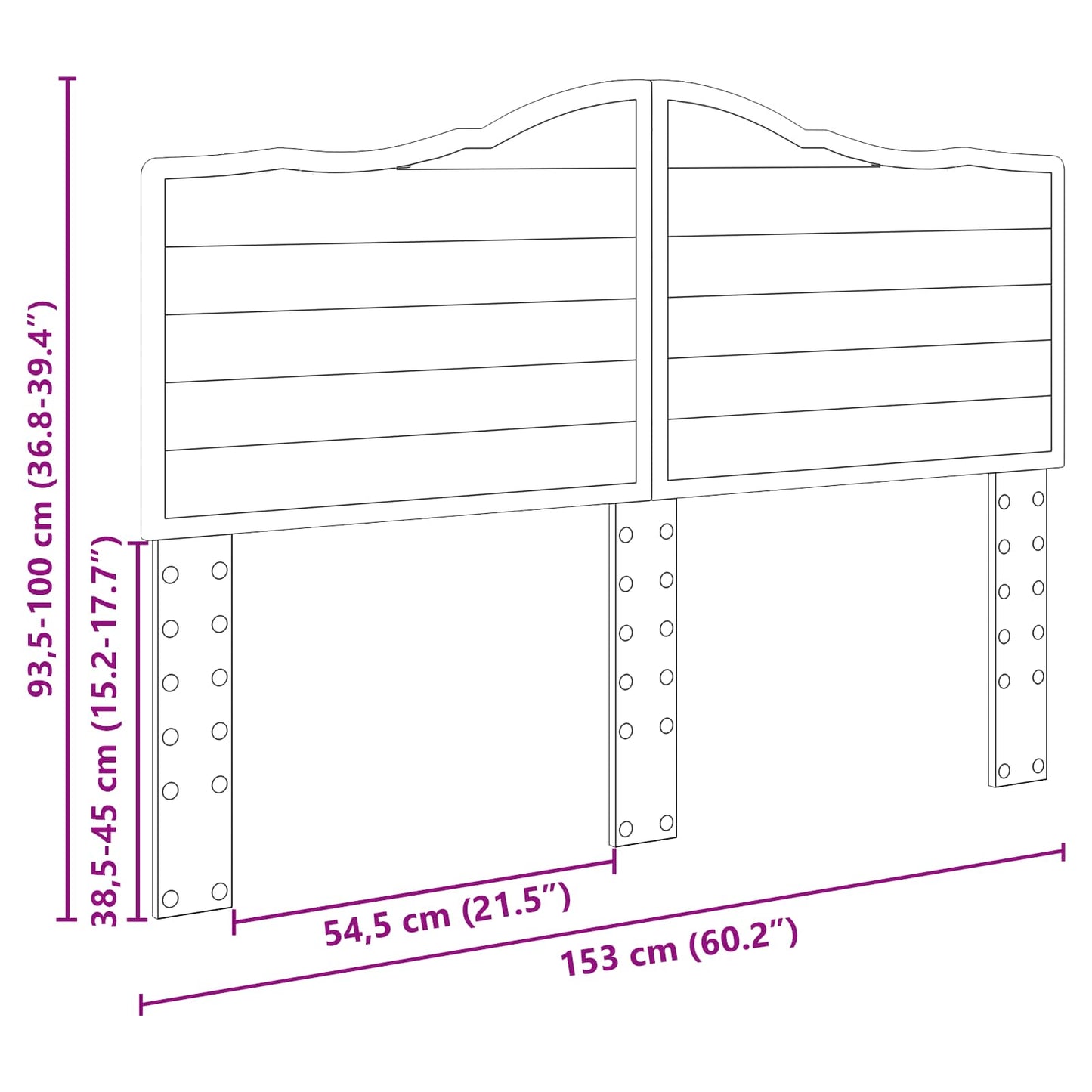 vidaXL Kopfteil Altholz 150 cm Holzwerkstoff