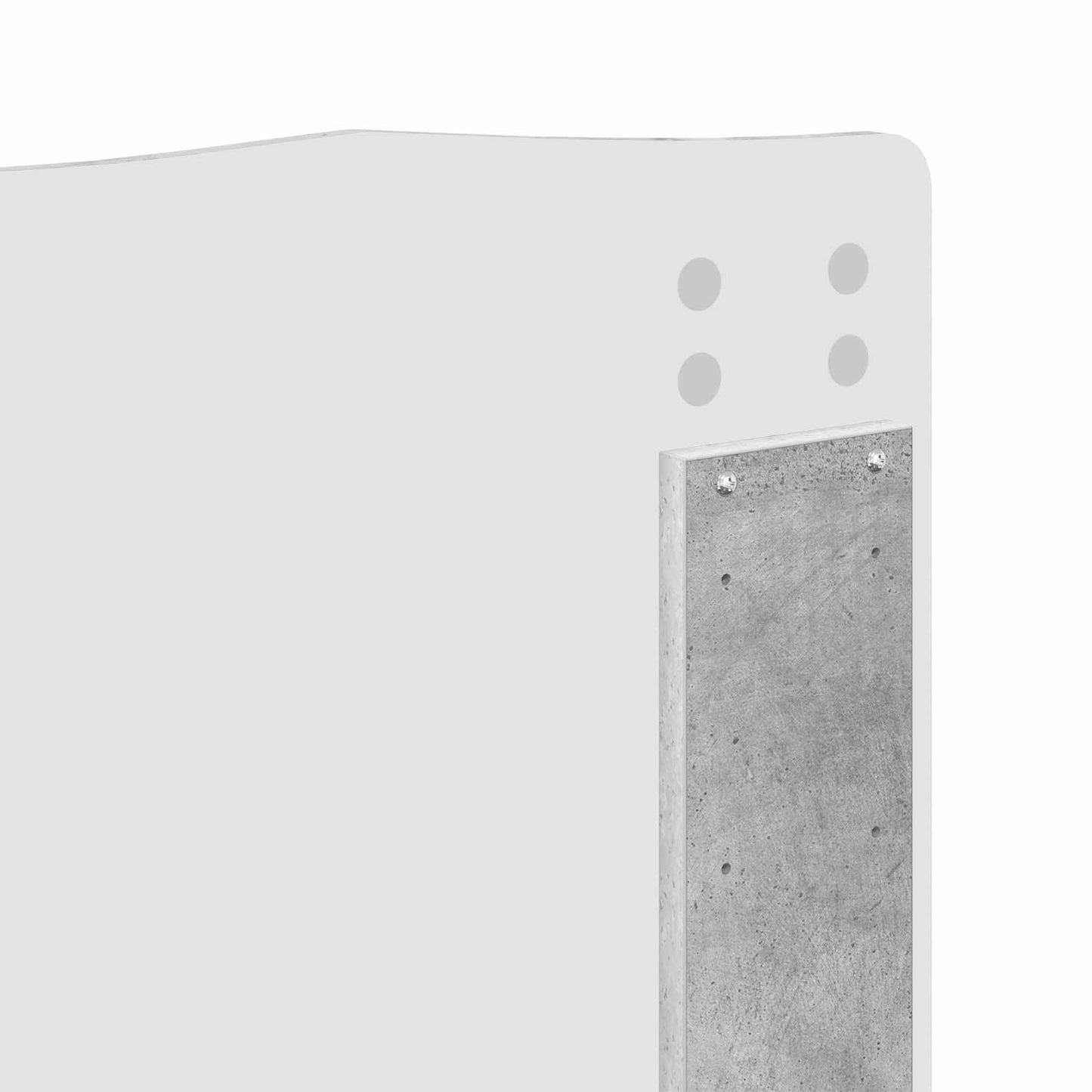 Kopfteil Beton Grau 135 cm Holzwerkstoff