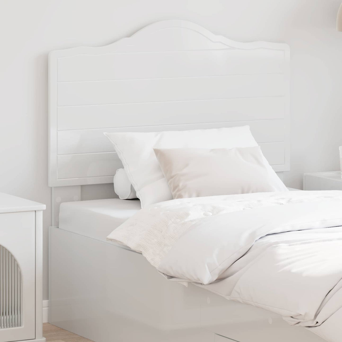 vidaXL Kopfteil Glänzend Weiß 80 cm Holzwerkstoff