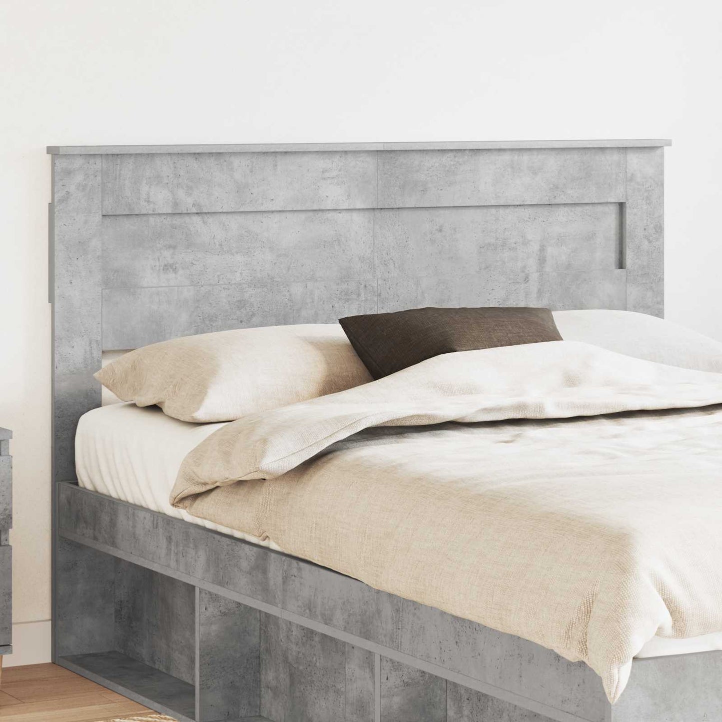 vidaXL Kopfteil Beton Grau 140 cm Holzwerkstoff