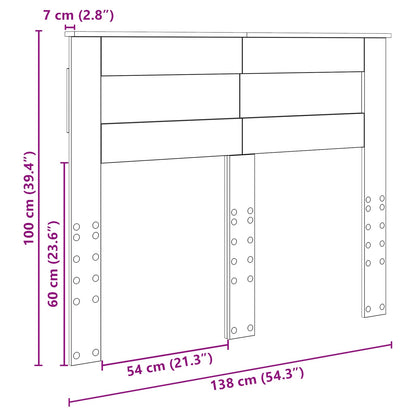 vidaXL Kopfteil Geräucherte Eiche 135 cm Holzwerkstoff