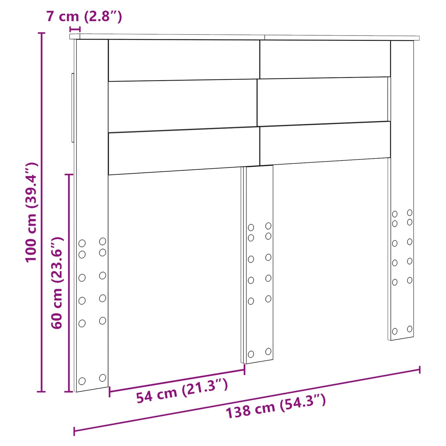 Kopfteil Artisan-Eiche 135 cm Holzwerkstoff