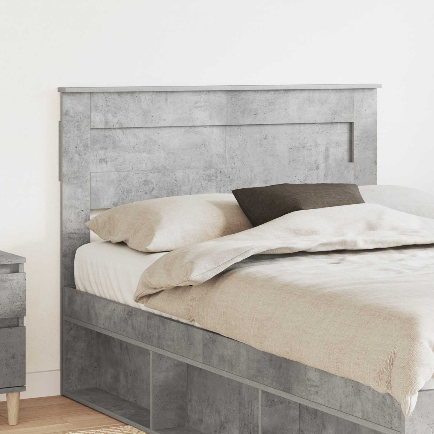vidaXL Kopfteil Beton Grau 120 cm Holzwerkstoff