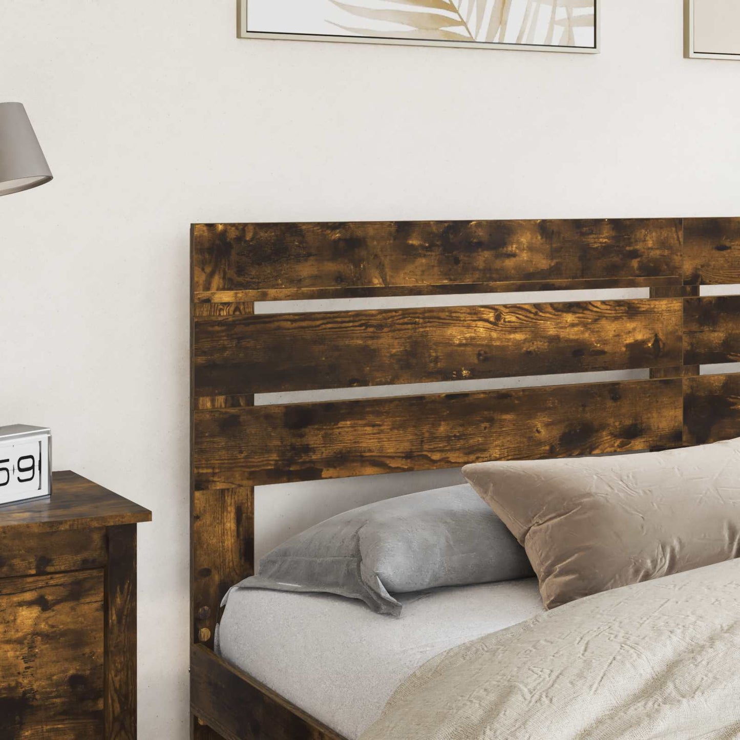 vidaXL Kopfteil Geräucherte Eiche 200 cm Holzwerkstoff