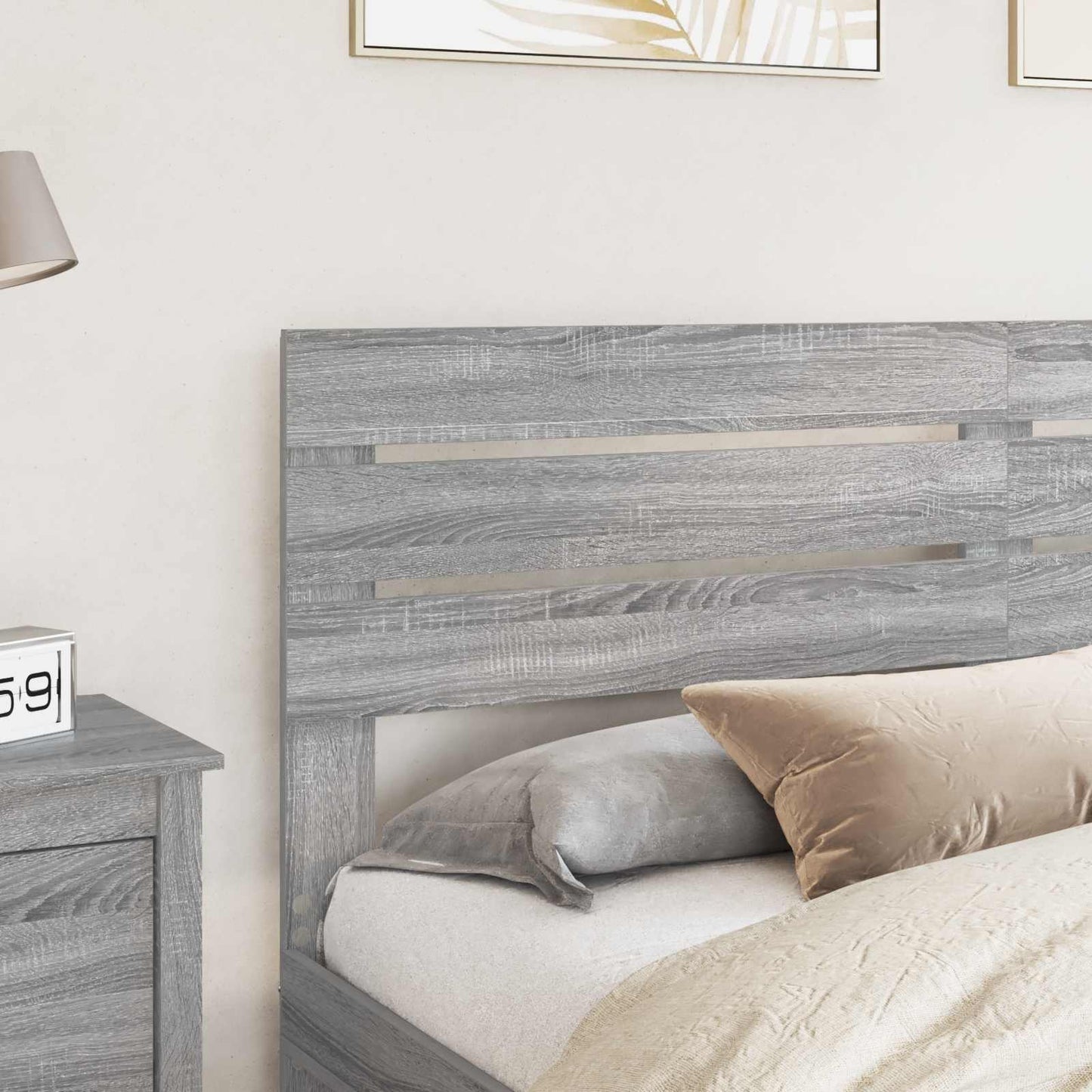 vidaXL Kopfteil Graues Sonoma 200 cm Holzwerkstoff