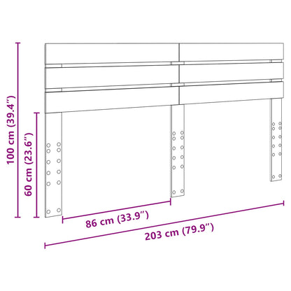 vidaXL Kopfteil Graues Sonoma 200 cm Holzwerkstoff