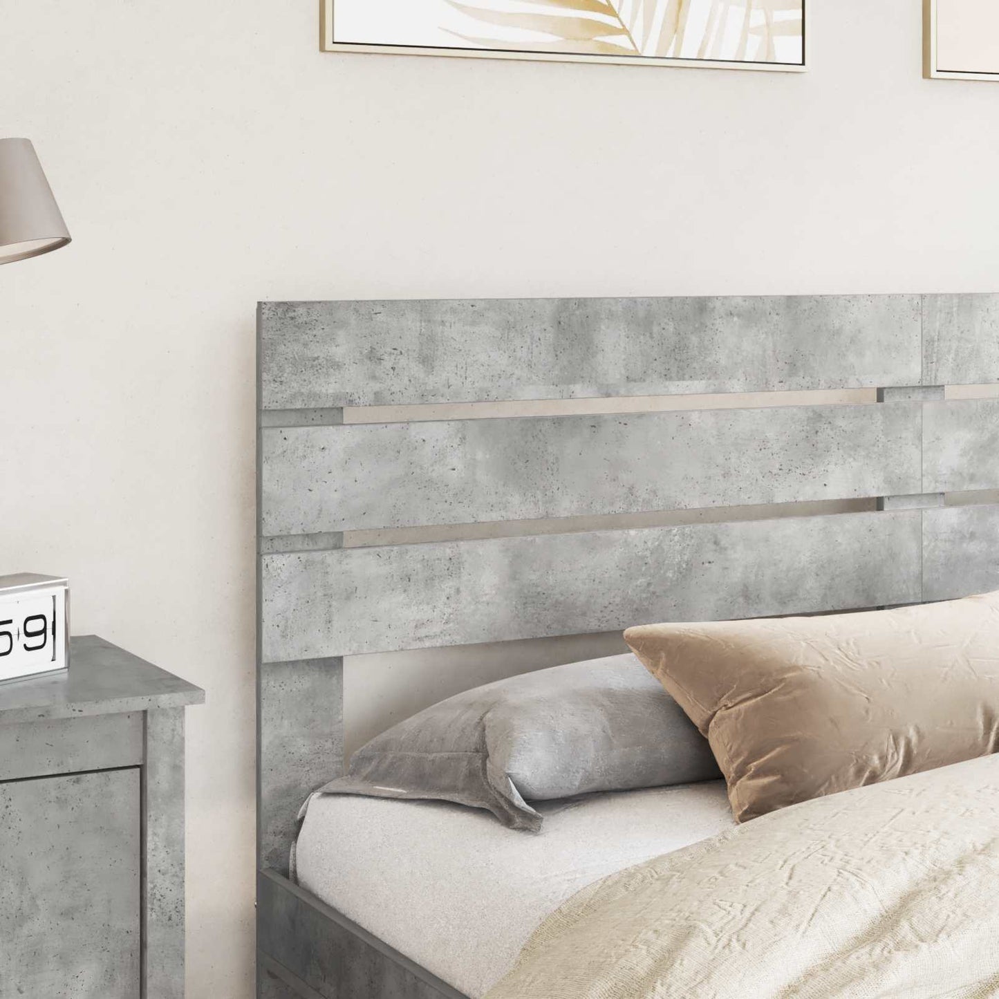 vidaXL Kopfteil Beton Grau 180 cm Holzwerkstoff