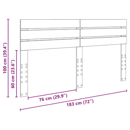 vidaXL Kopfteil Graues Sonoma 180 cm Holzwerkstoff