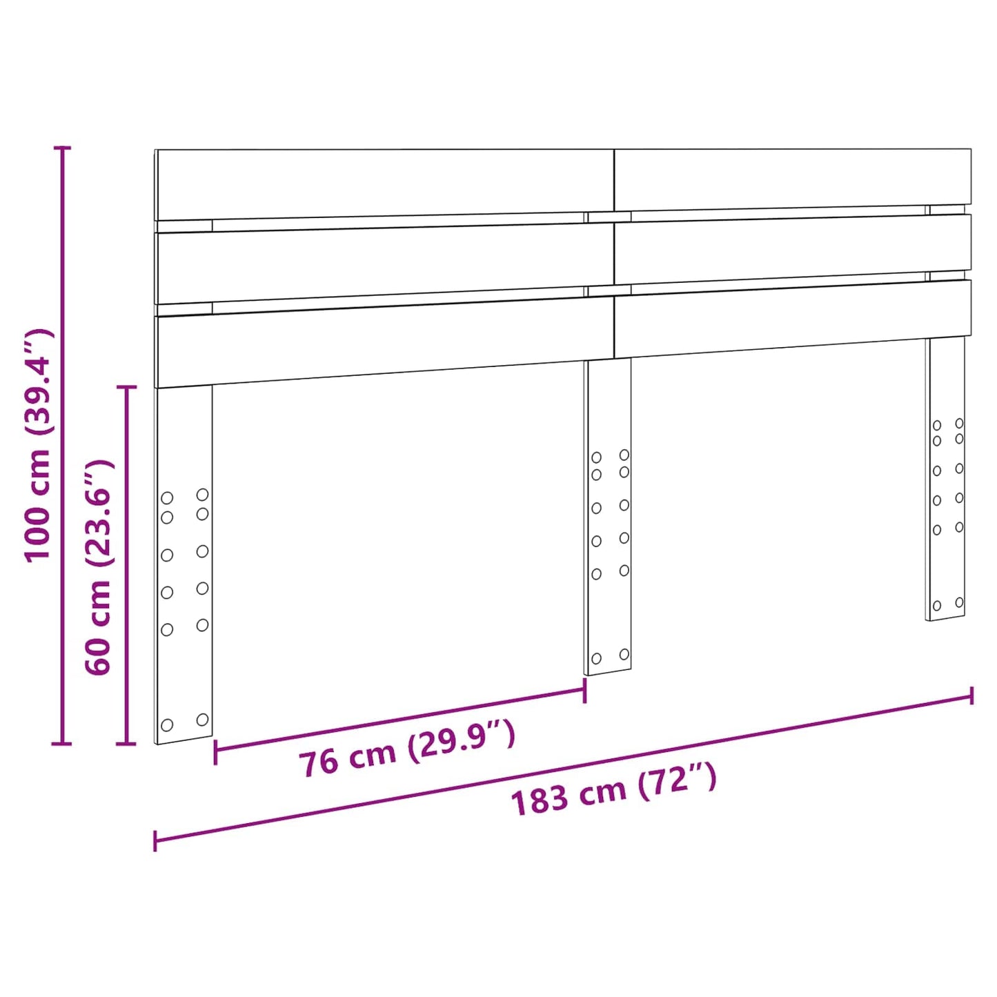 Kopfteil Artisan-Eiche 180 cm Holzwerkstoff