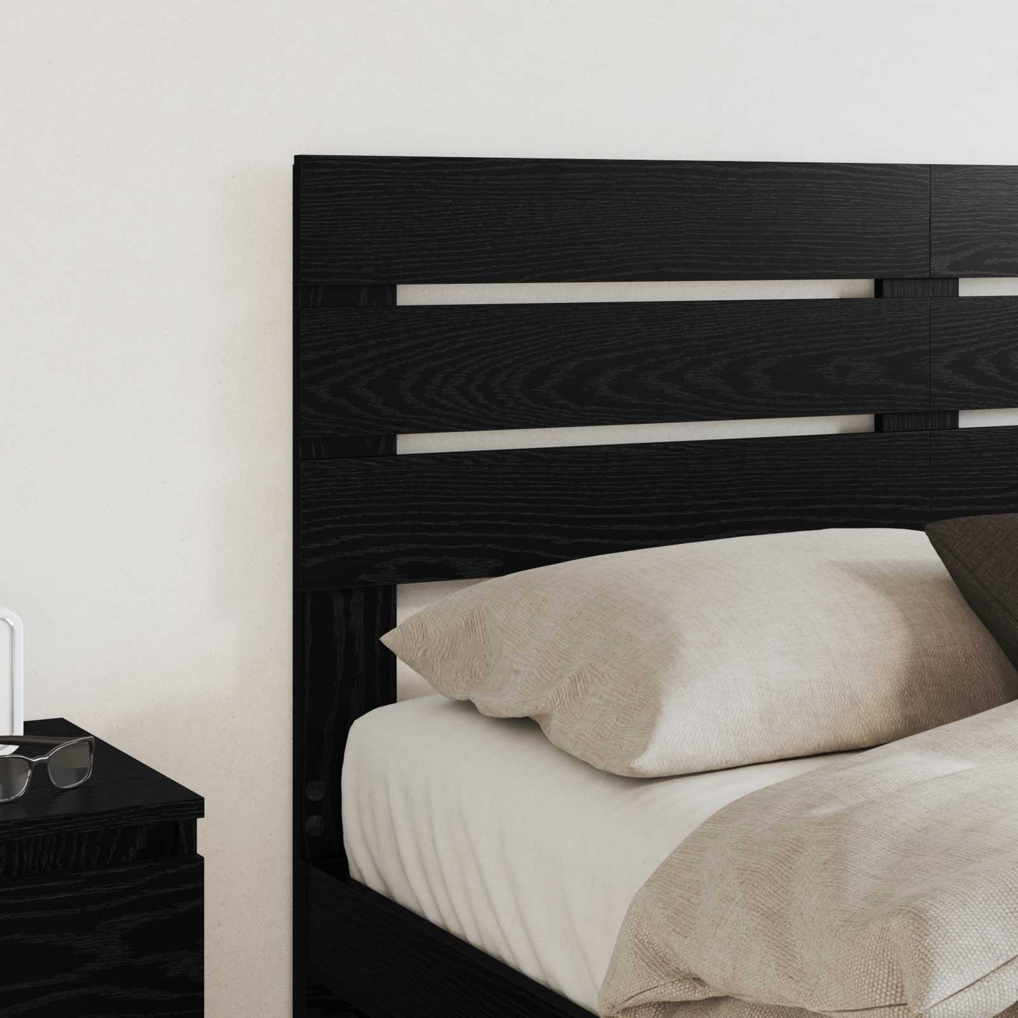 vidaXL Kopfteil Schwarz Eichen-Optik 160 cm Holzwerkstoff