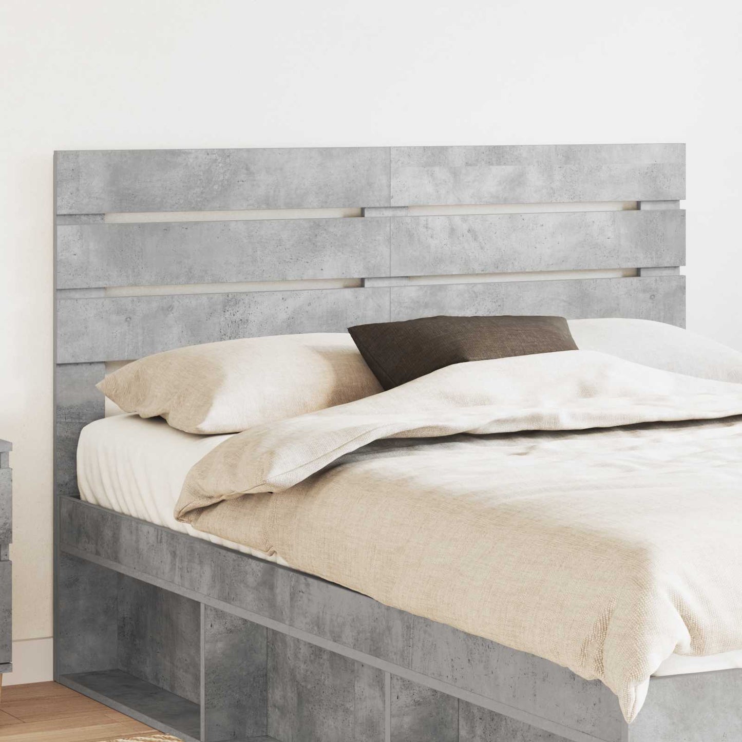 vidaXL Kopfteil Beton Grau 160 cm Holzwerkstoff
