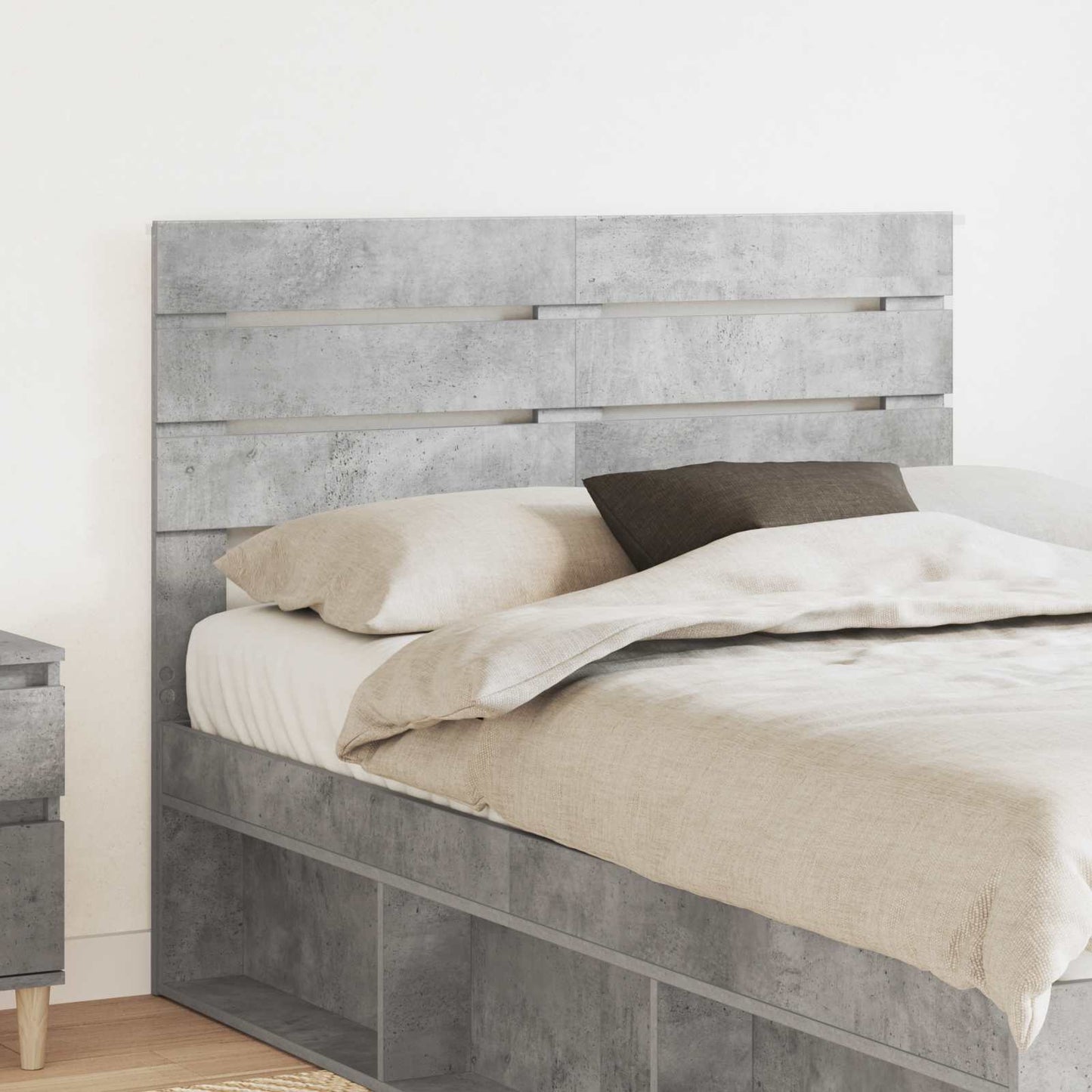 vidaXL Kopfteil Beton Grau 120 cm Holzwerkstoff