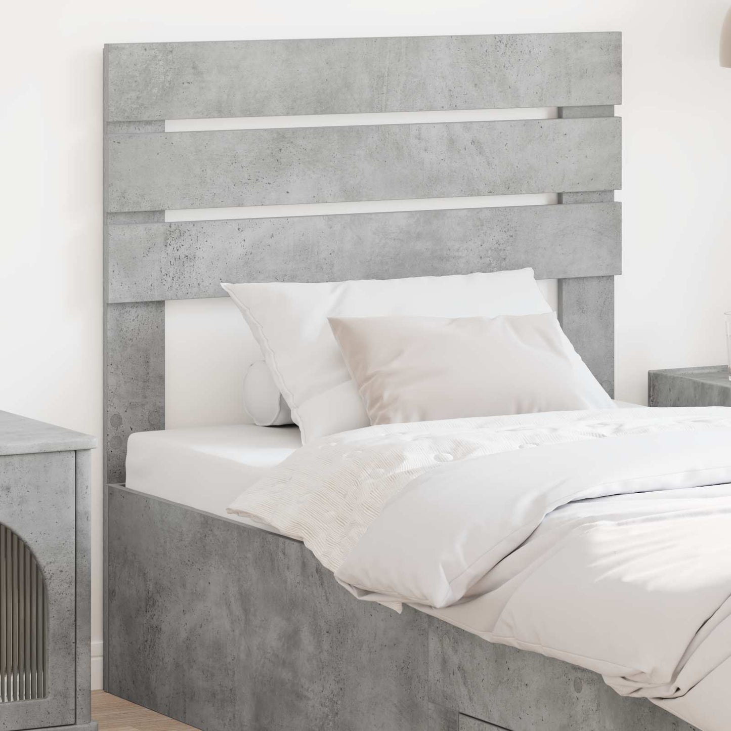 vidaXL Kopfteil Beton Grau 90 cm Holzwerkstoff